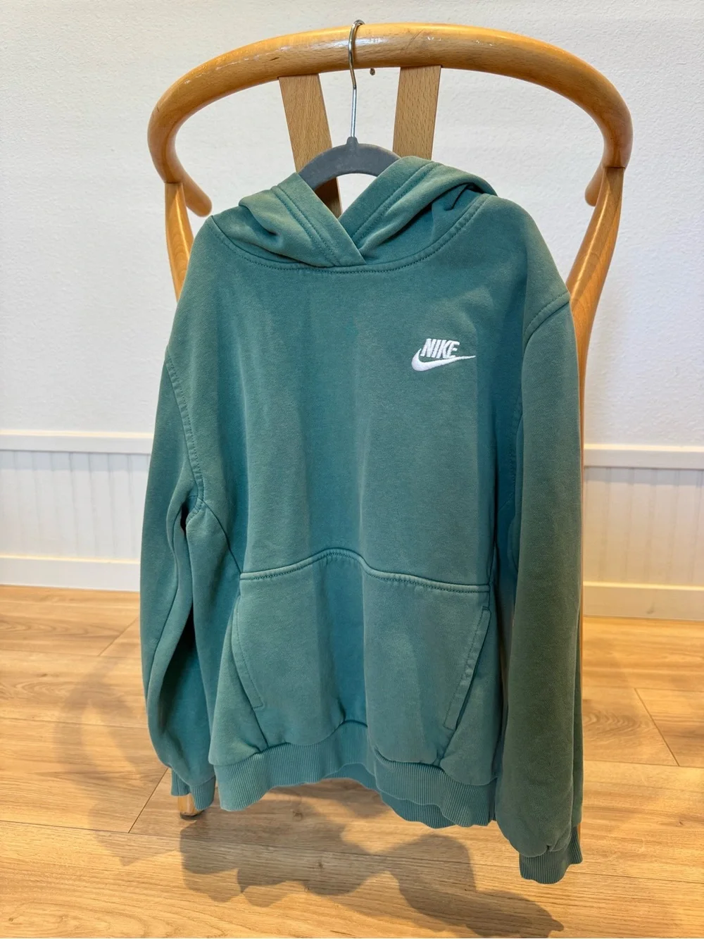 Nike Youth Green Hooded Sweatshirt with White Logo